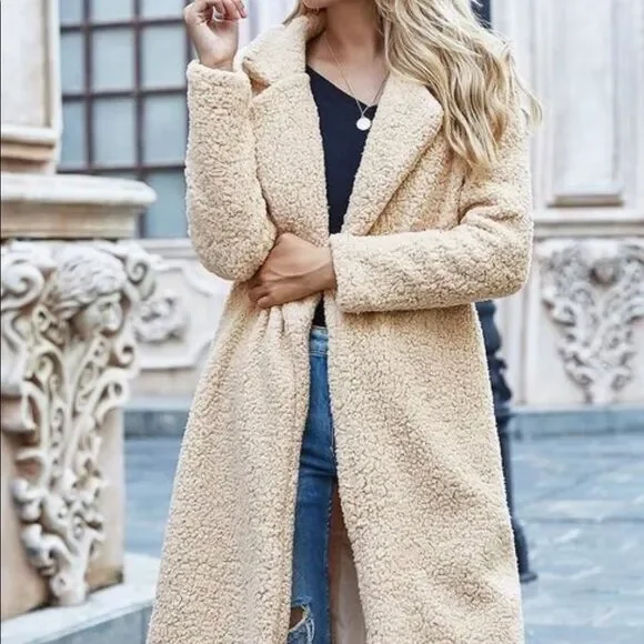 Long Teddy Duster Coat - Picture 5 of 8